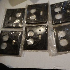 6 New Vintage Reliance USA Art Deco Wall Switch /Outlet Plate Cover Brown